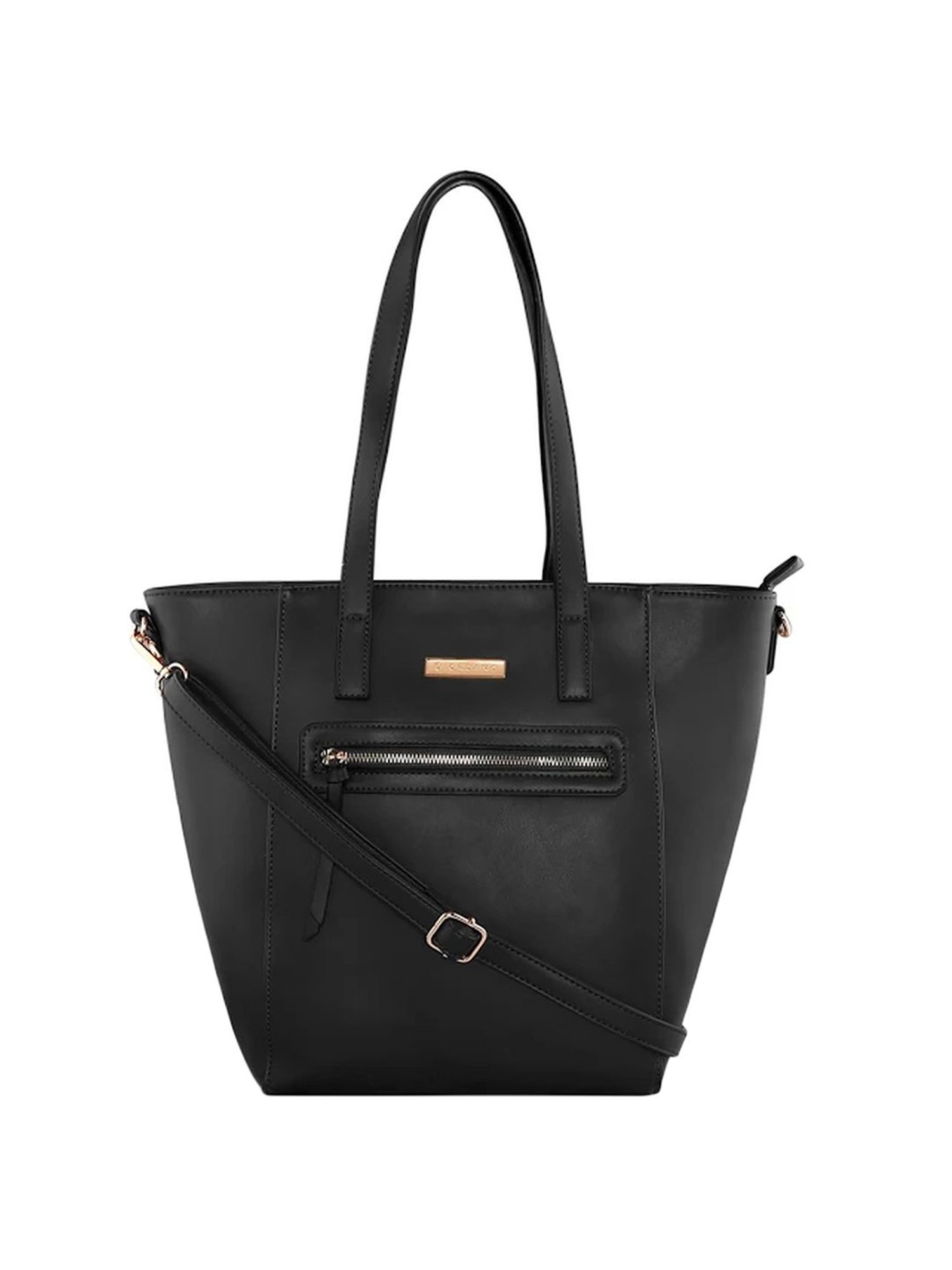 Giordano Blossoms 2020 Black Textured Medium Handbag