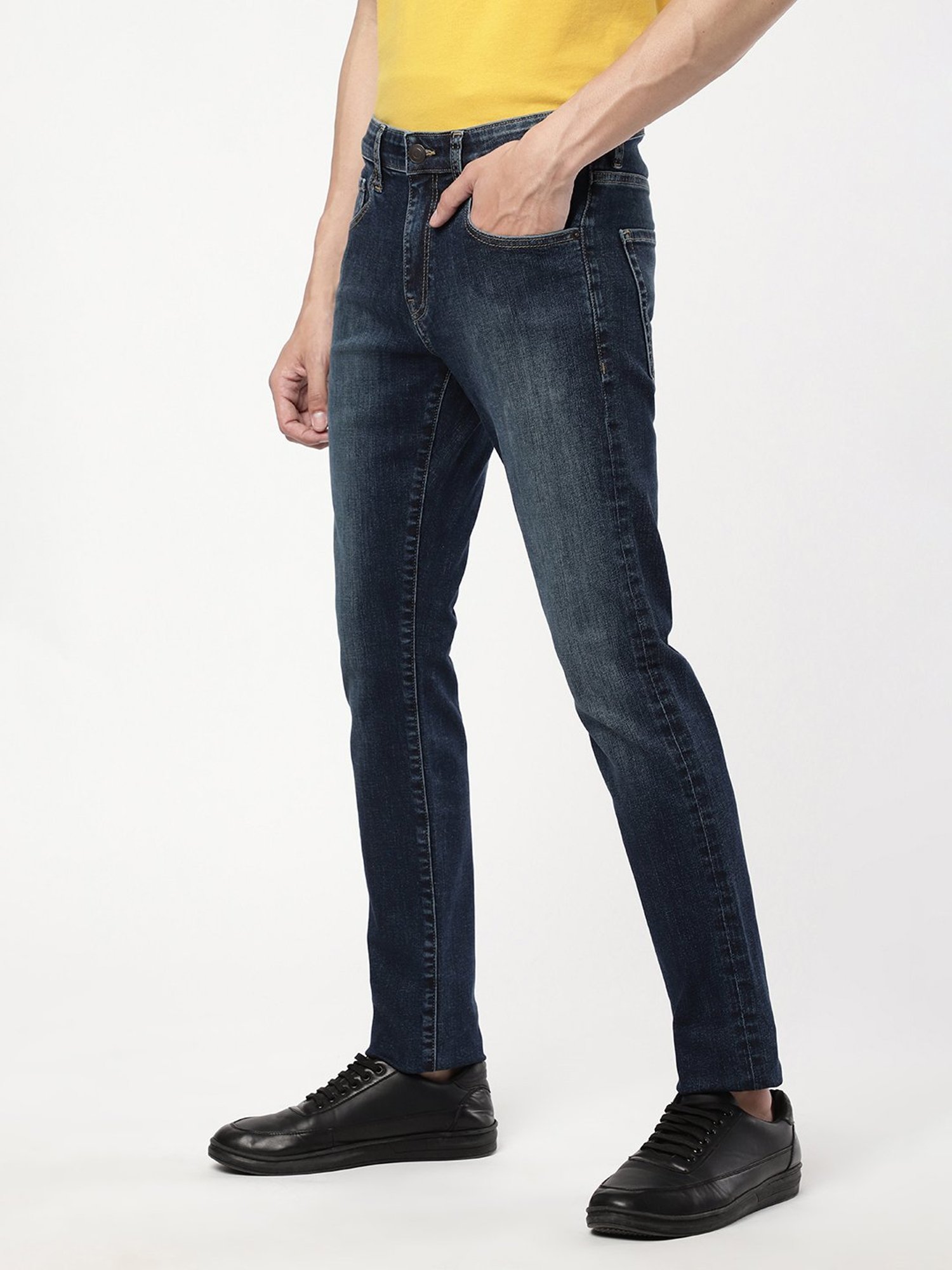 Passion Dark Blue Slim Fit Lightly Washed Jeans