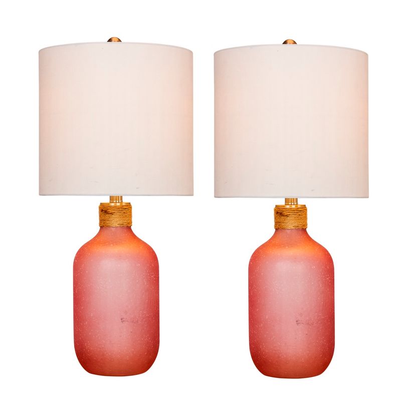 2pk Island Jug Glass Table Lamps Pink  - Fangio Lighting