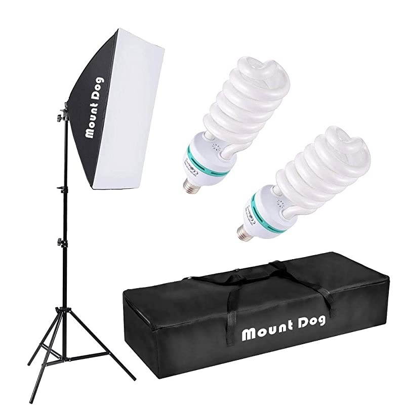 Photography Continuous Softbox Lighting Kit 20quotX28quot Professional Photo Studio Equipment with 2pcs 95W E27 Socket 5500K Video Lighting Bulb for Filming Portraits Shoot
