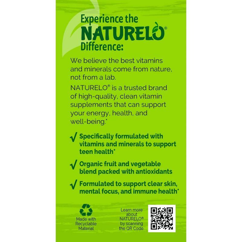 Naturelo Teen Boys & Girls Daily Multivitamin Capsules - 30ct