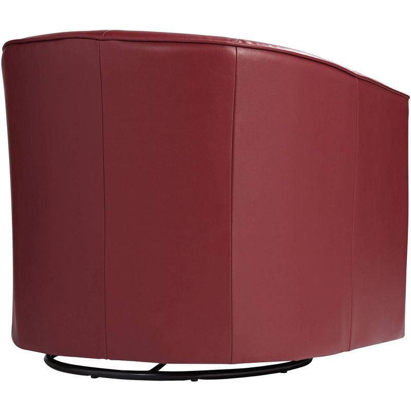 Studio 55D Keller Scarlet Red Bonded Leather Swivel Club Chair