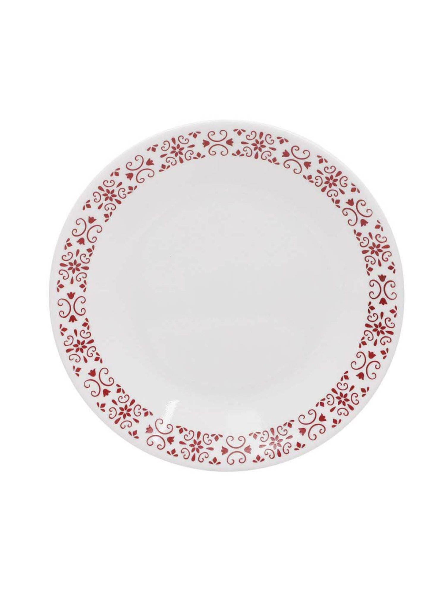 Corelle Red Trellis Vitrelle Glass 17 cm Small Plates - Set of 6