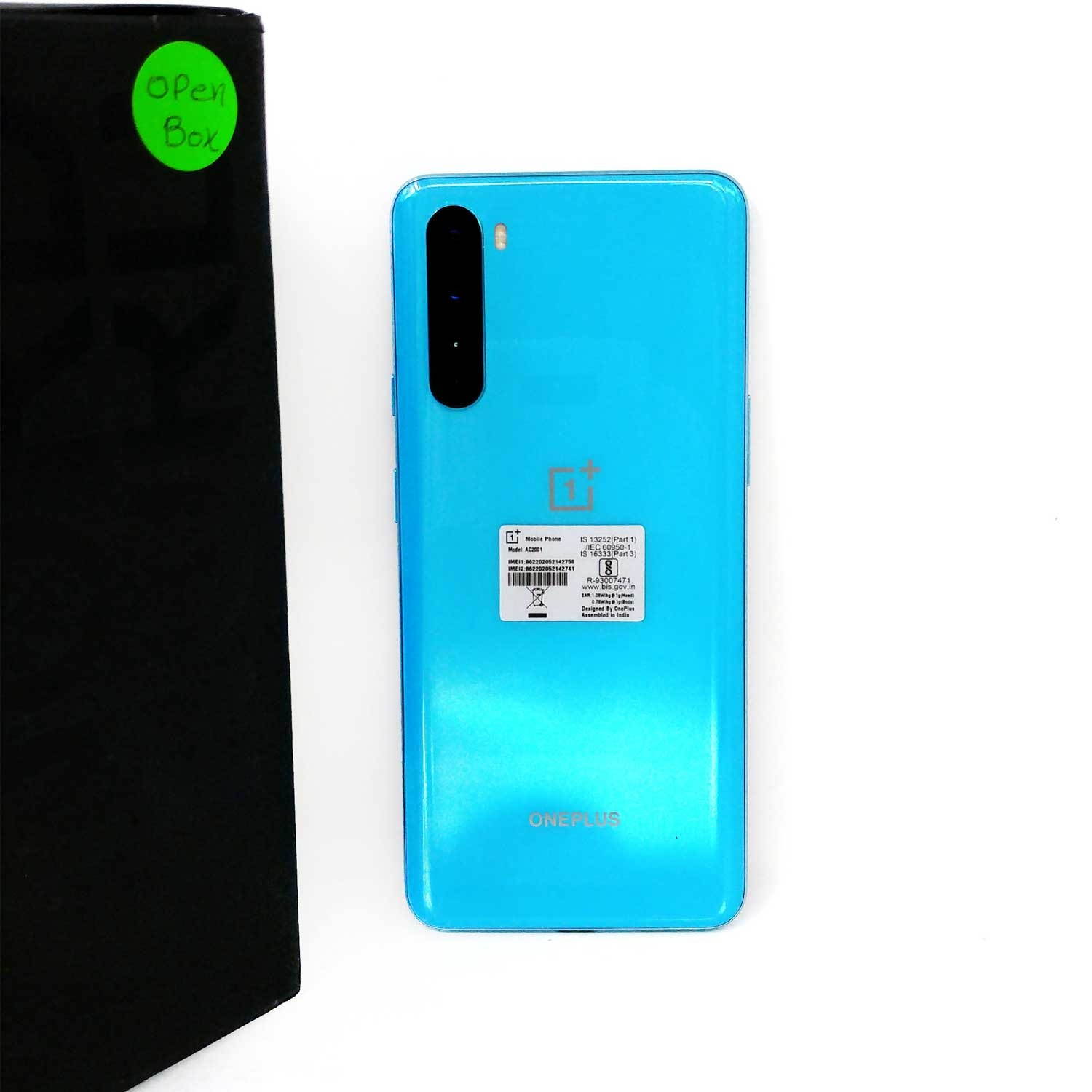 OB OnePlus Nord 256GB AC2001 GSM Factory Unlocked 5G 6.44 in Fluid AMOLED Display 12GB RAM Quad Camera Smartphone - Blue Marble - International Version