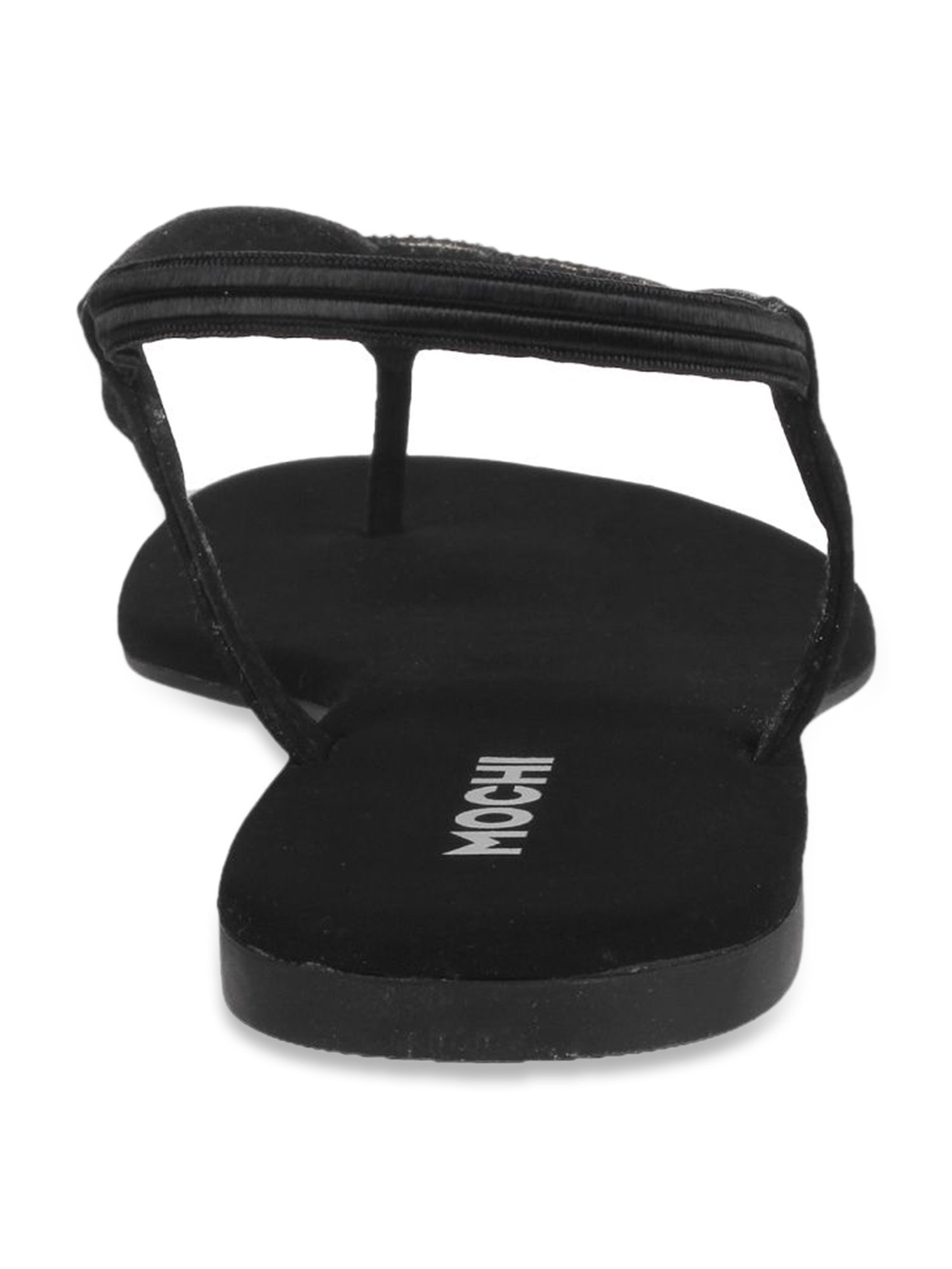 Mochi Black T-Strap Sandals