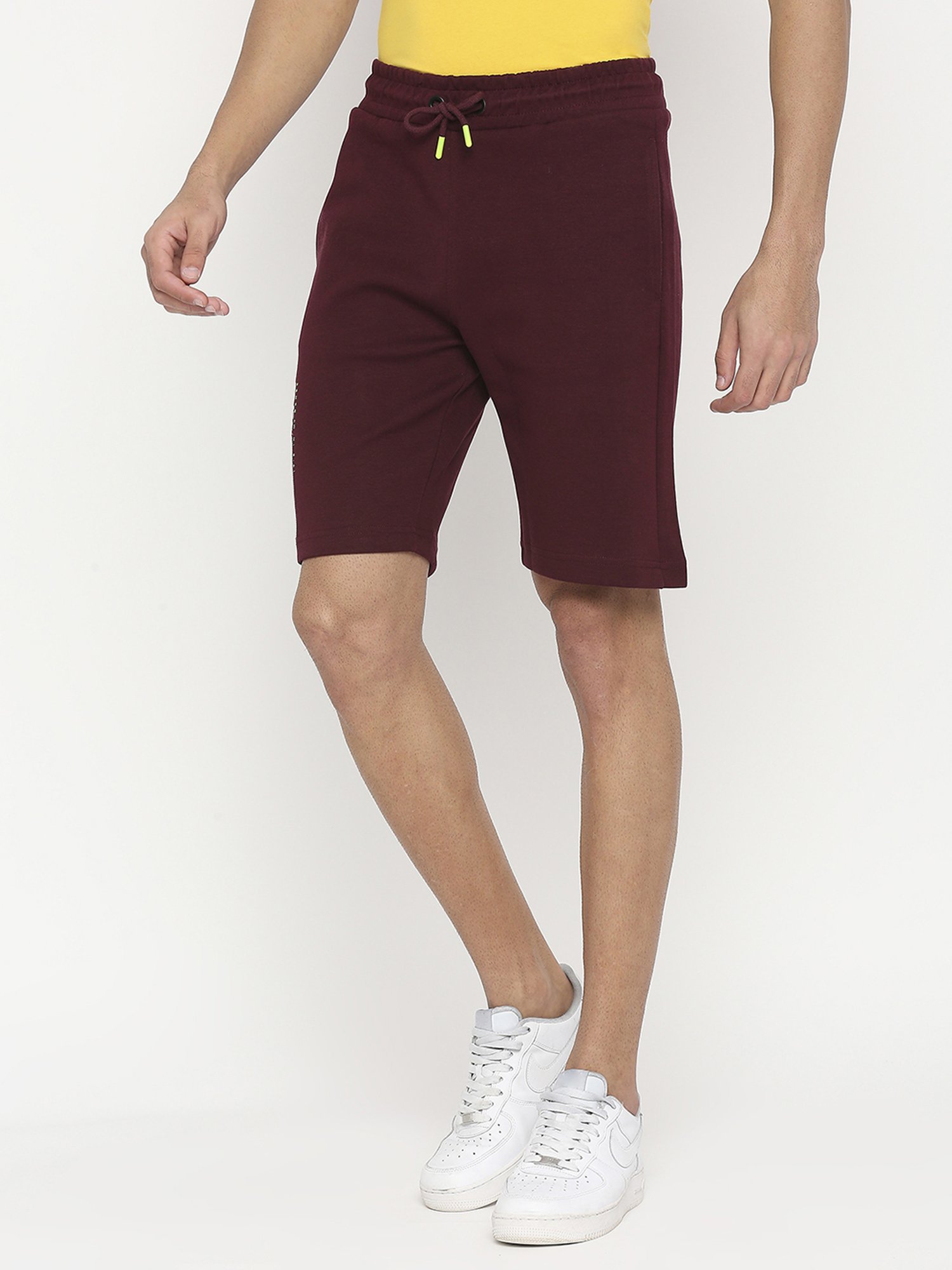 UnderJeans by Spykar Maroon Regular Fit Shorts