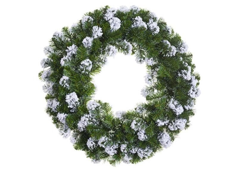 Allstate 29" Unlit Flocked Colorado Pine Artificial Christmas Wreath