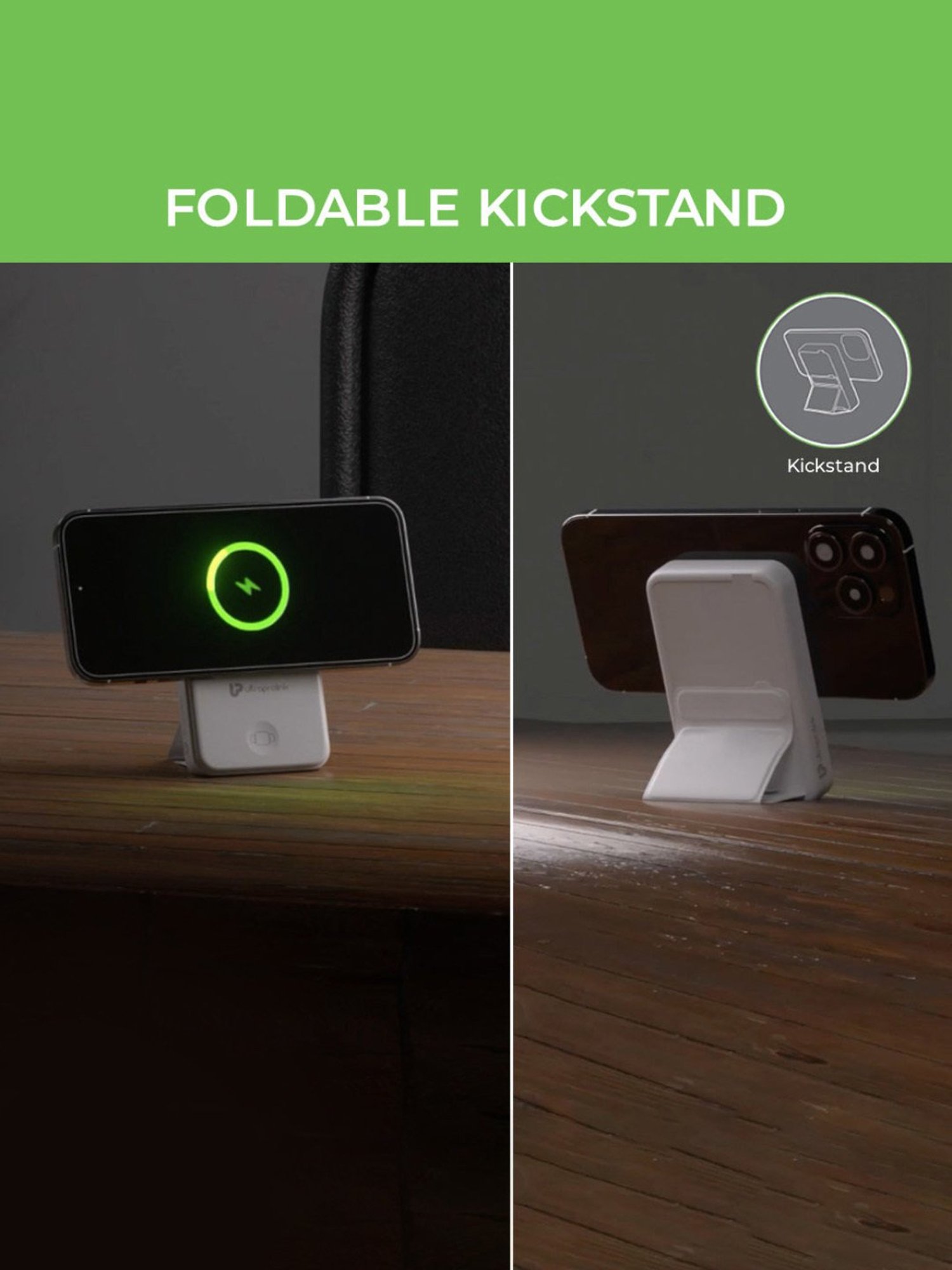 ULTRAPROLINK UM1113BLU 10,000mAh 2 in 1 Wireless Magnetic Power Bank with LED Display (White)