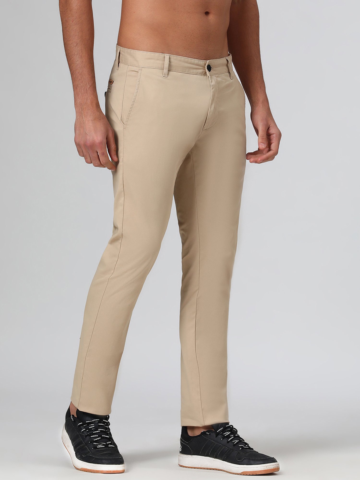 SUBTRACT Beige Slim Fit Chinos
