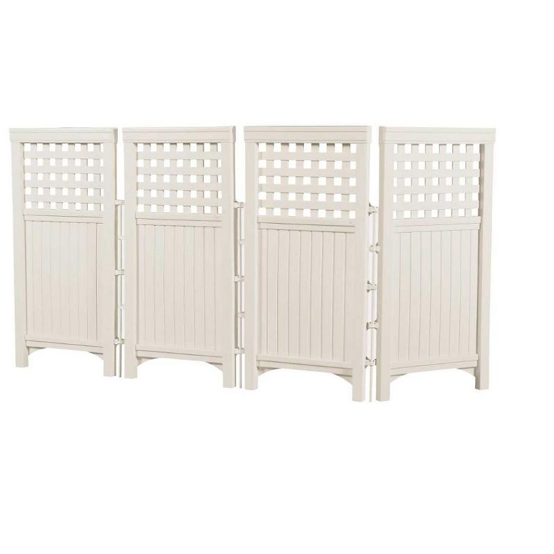 Suncast FS4423T Outdoor Garden Yard 4 Panel Screen Enclosure Gated Fence, Taupe