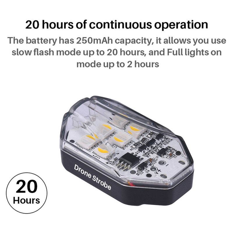 ulanzi DR-01 Mini Drone Strobe Light 3 Lights Color(White/Red/Green) 9 Lignting Modes Lightweight Built-in Rechargeable Battery Anti-collision