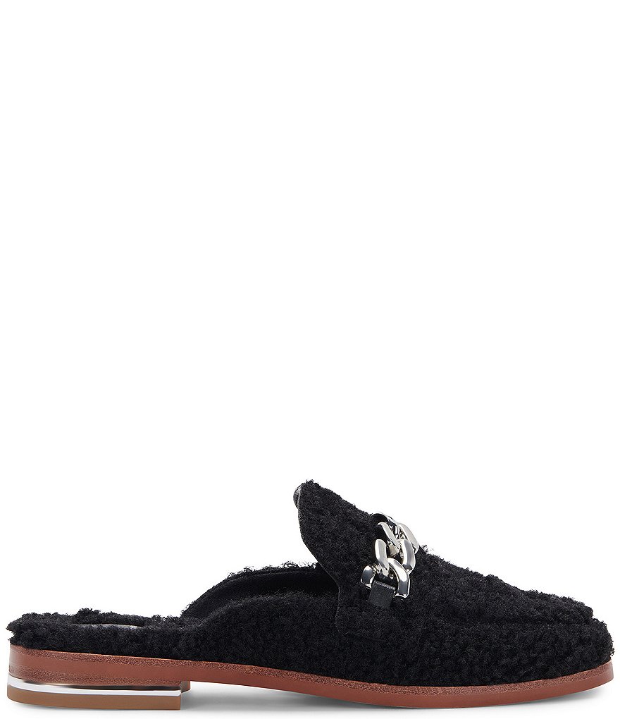 Dolce Vita Pela Faux Shearling Chain Detail Mules