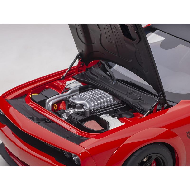 Dodge Challenger SRT Demon Tor Red with Satin Black Graphic Package 1/18 Model Car by Autoart