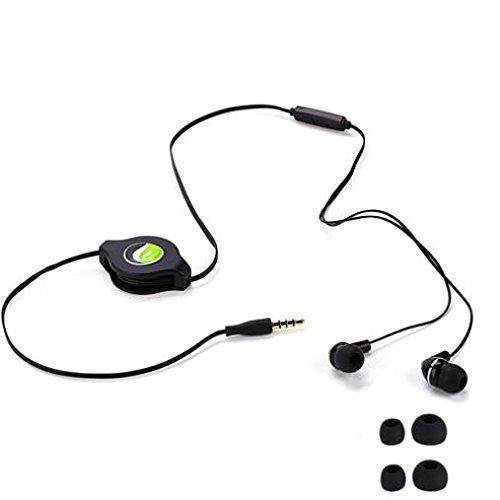 Retractable Earphones Headphones for Go Flip 3 / Smartflip Phone, Hands-Free Headset 3.5mm w Mic Earbuds Earpieces Microphone Compatible with Alcatel Go Flip 3 / Smartflip