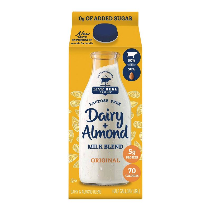 Live Real Farms Dairy Original Unsweetened AlmondMilk Blend - 0.5gal