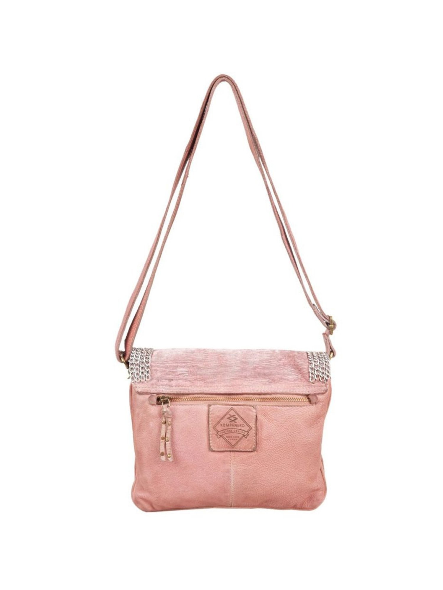 KOMPANERO Helena Blush Leather Textured Sling Handbag