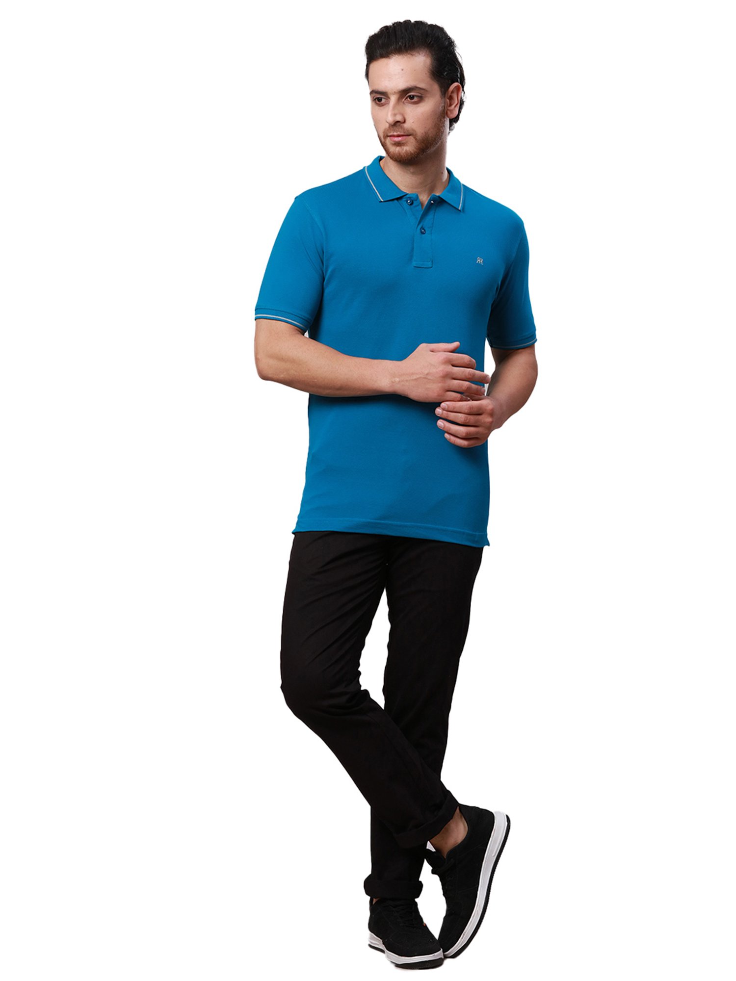 Raymond Dark Blue Contemporary Fit Polo T-Shirt