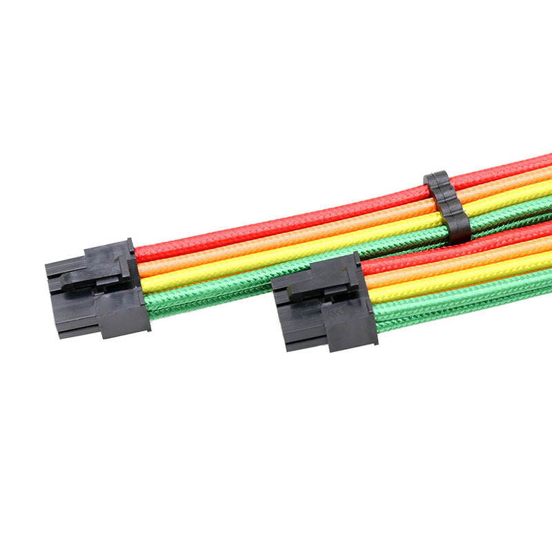 ALAMENGDA 6-in-1 24P/4+4P/6+2P/6P Motherboard ATX Computer power Extension Cable Rainbow Cable, Colorful Suit 300mm