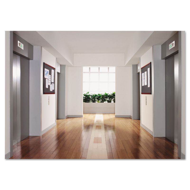 Quartet Prestige Plus Magnetic Fabric Bulletin Board 48 x 36 Mahogany Frame MB544M