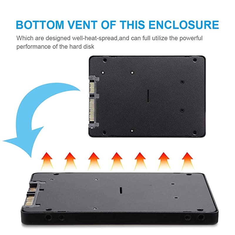 to SATA Enclosure to 25 SATA Adapter with Aluminum CaseSATA SSD Hard Drive to 25 Inch SATA 30 Converter with Case