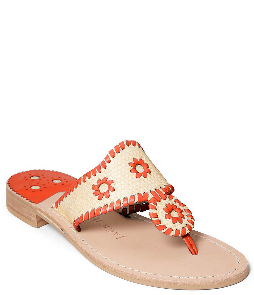 Jack Rogers Jacks Rattan Flat Thong Sandals