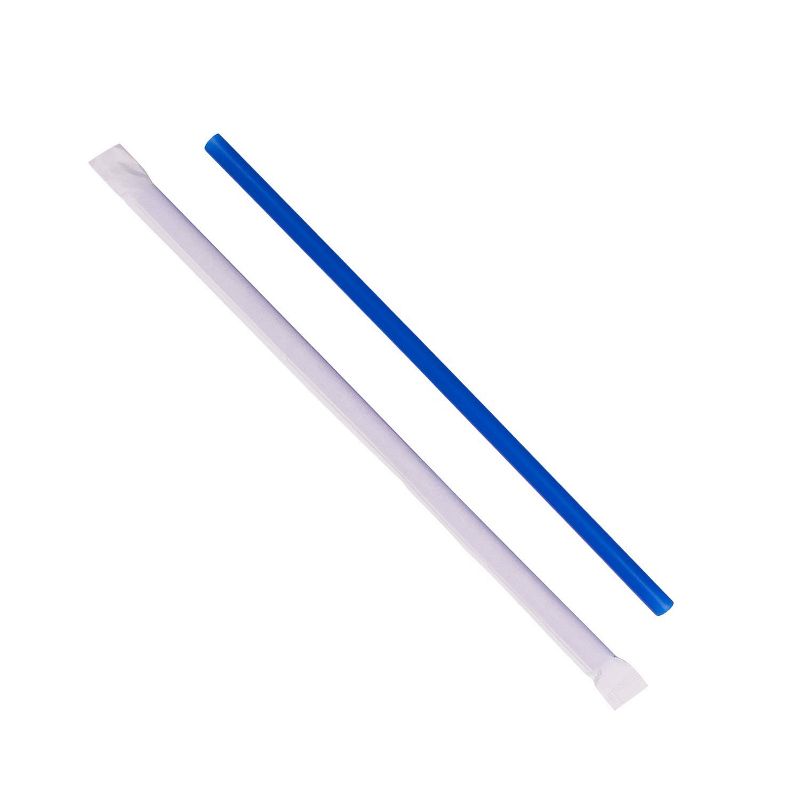 Lollicup Karat C9120 9 Inch Paper Wrapped Giant Recyclable Drink Straws for Smoothies, Milkshakes, and Slushies, Blue (Pack of 1200)