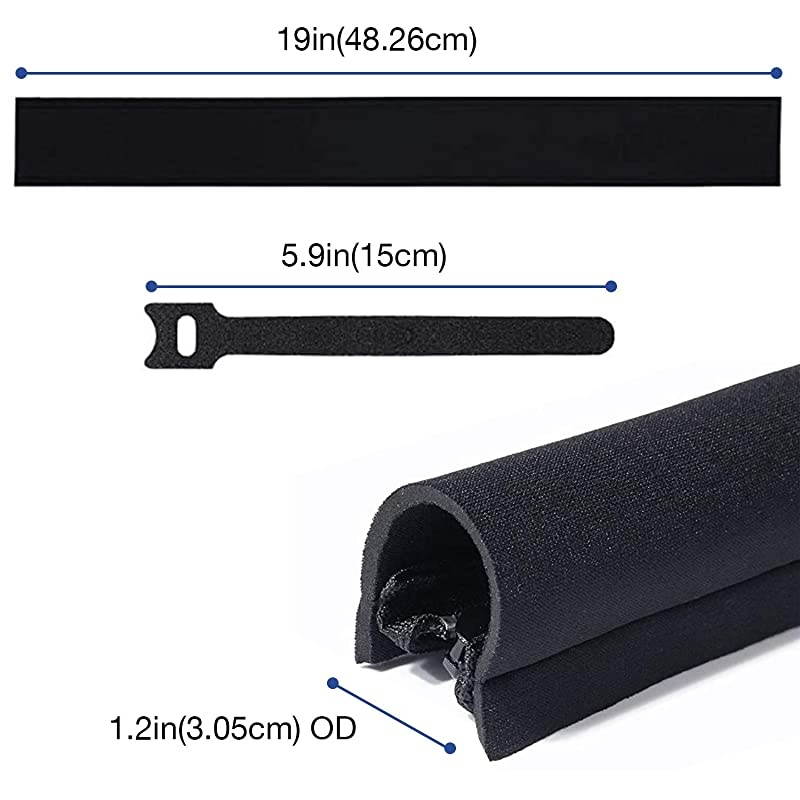 4 Pack Cable Management Sleeve with 10 Pieces Cable Tie 20 inch Cord Organizer System with Zipper for TVComputerHome Entertainment Flexible Cable Sleeve Wrap Cover Black