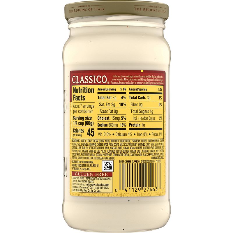 Classico Four Cheese Alfredo Pasta Sauce - 15oz
