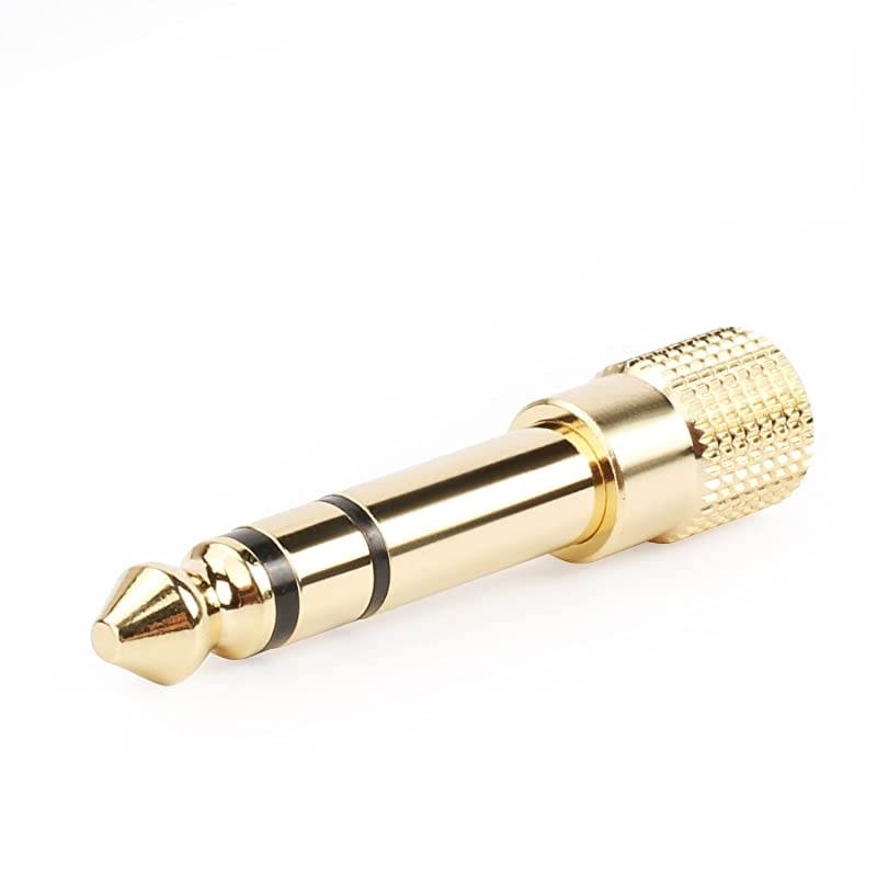 635mm 14 inch to 35mm 18 inch Stereo Audio Adapter Male to Female Gold Plated2Pack