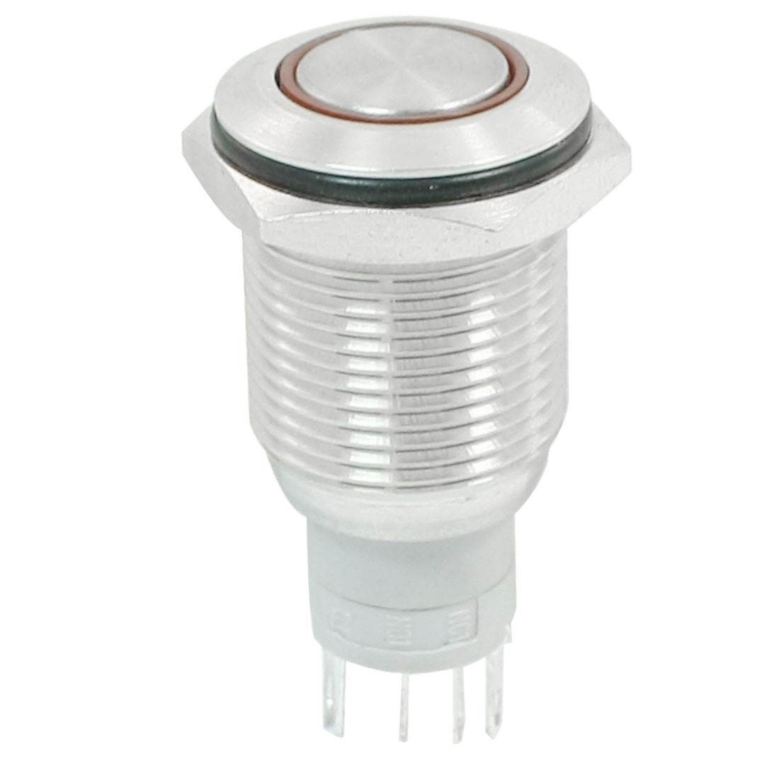 Global Bargains Red Ring Illuminated LED 12V Stainless Latching Pushbutton Switch SPDT