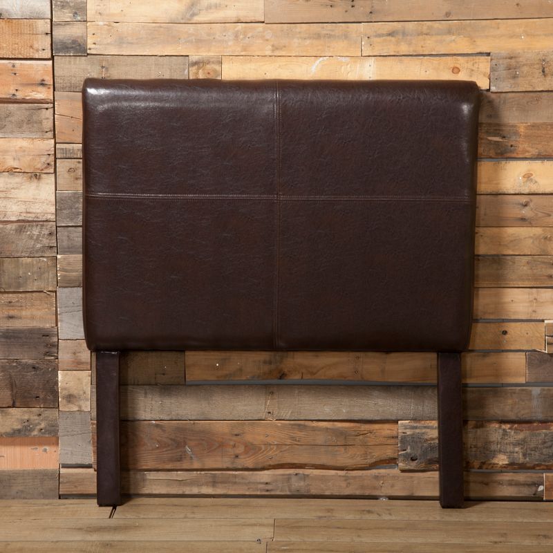 Kids' Headboard Faux Leather Brown - HomePop