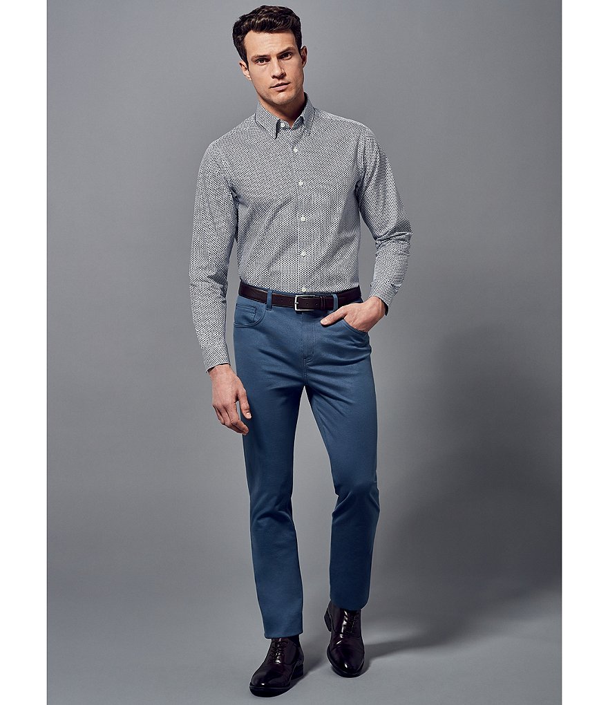 Hart Schaffner Marx Long Sleeve Linear Diamond Sportshirt