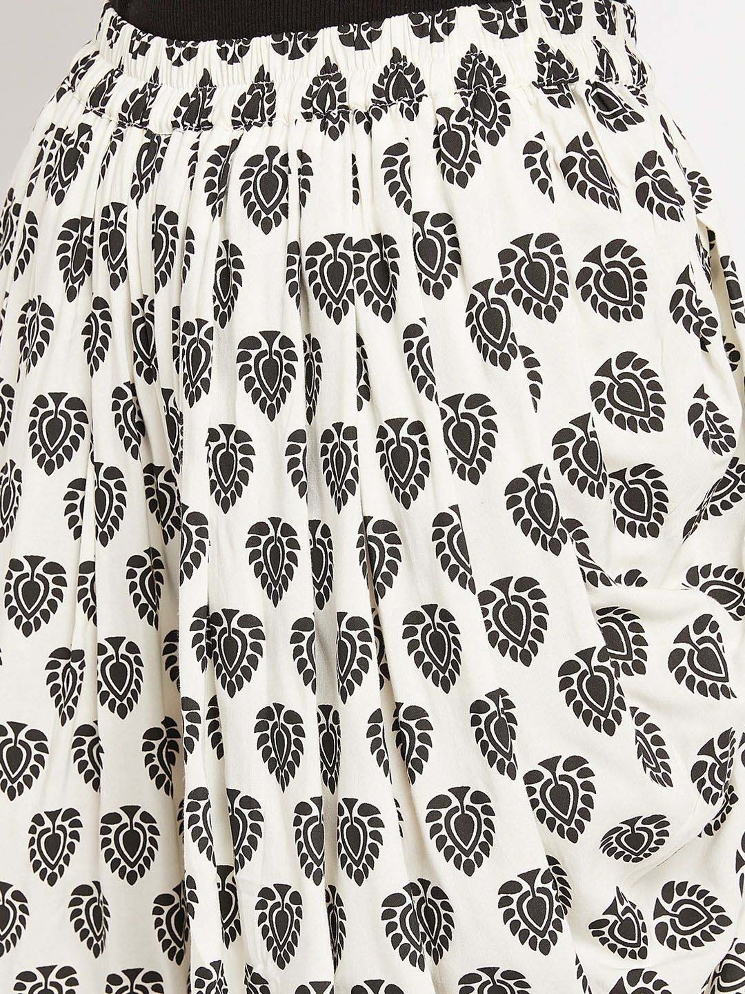 Castle Off-White Printed Dhoti Pants