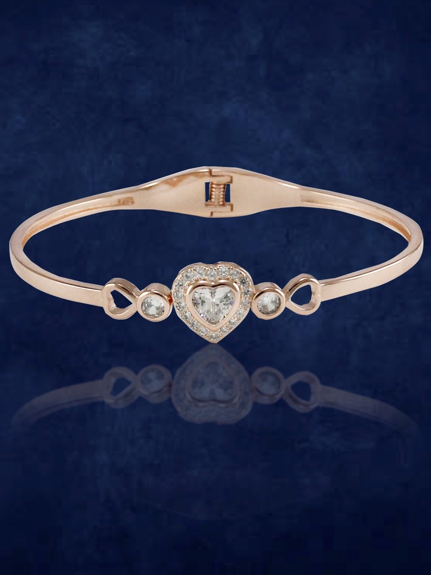 Taraash 92.5 Sterling Silver Double Heart Bracelet for Women