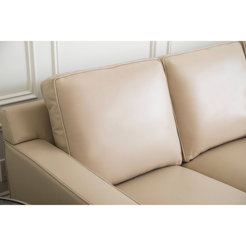 2pc Olivia Top Grain Leather Sofa & Armchair Set Cream - Abbyson Living