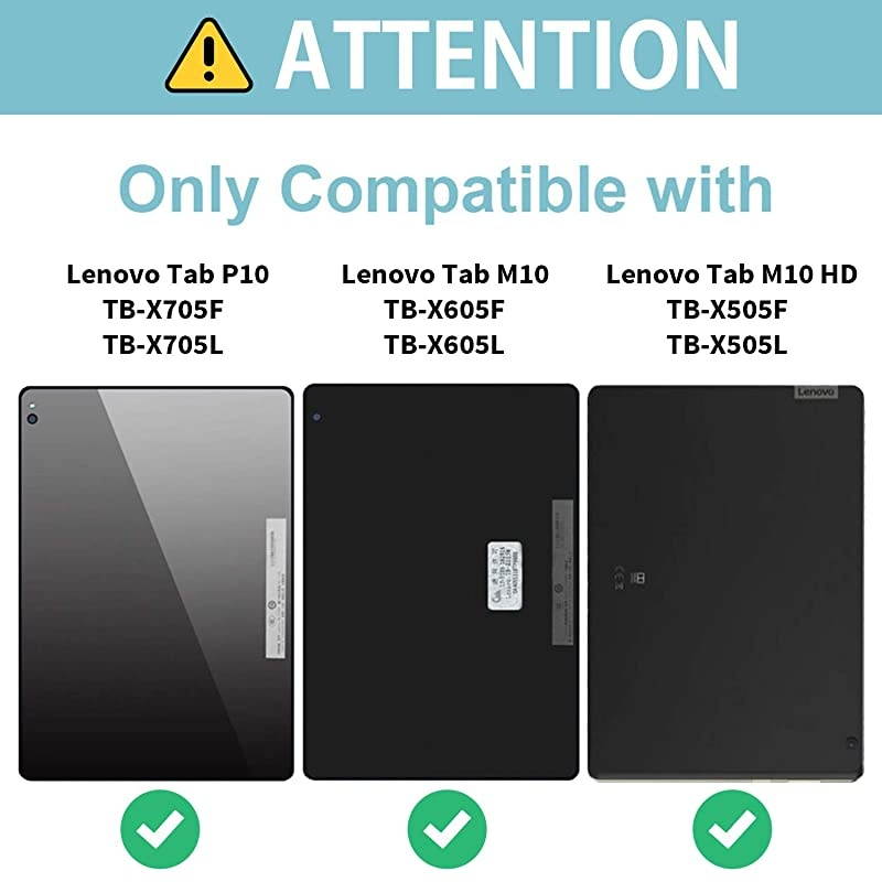 Lenovo Tab P10 M10 M10 HD 101 Case Leather Protective Stand Folio Case Cover for Lenovo Tab P10 TBX705F TBX705L M10 HD TBX505F TBX505L M10 TBX605F TBX605L 101 Tablet Grey