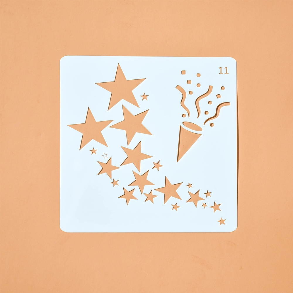 Drawing Painting Stencils Hollow Out Design PP Templates Reusable for Children Students DIY Craft Scrapbooking Journal Photo Album Paper Card Decor