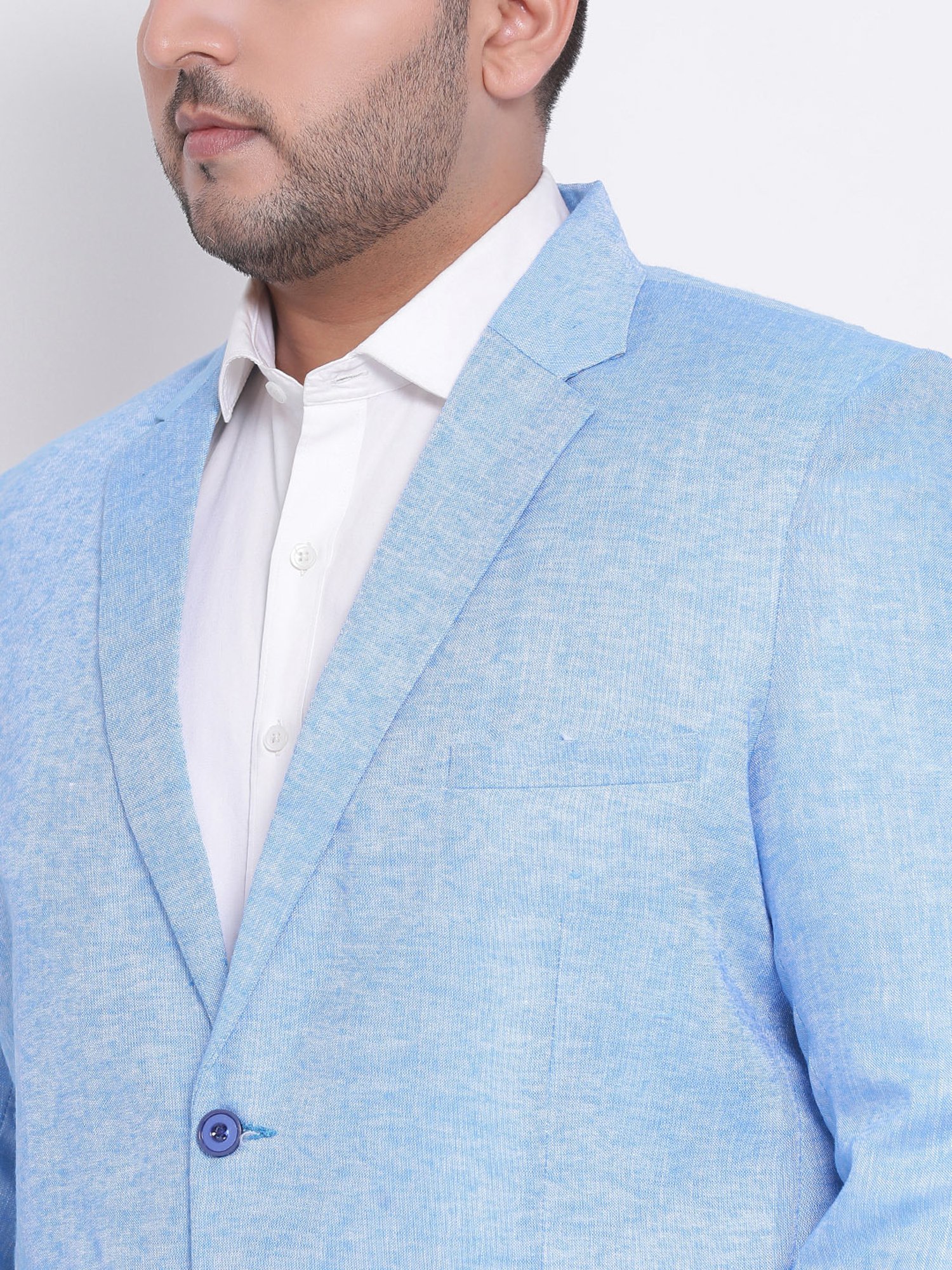 Louis Philippe Light Blue Regular Fit Blazer