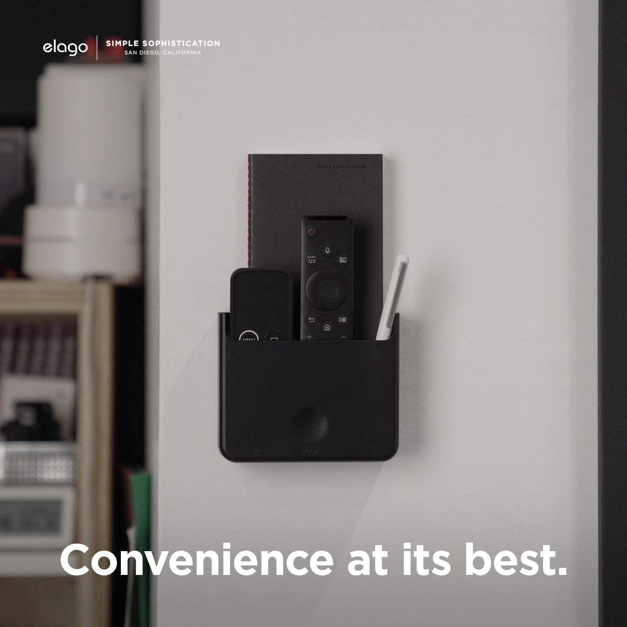 elago Universal Remote Holder Mount Compatible with Apple TV Remote Control and All Other Remote Controls [ Large ] - Gel Pad Included, Detailed Design