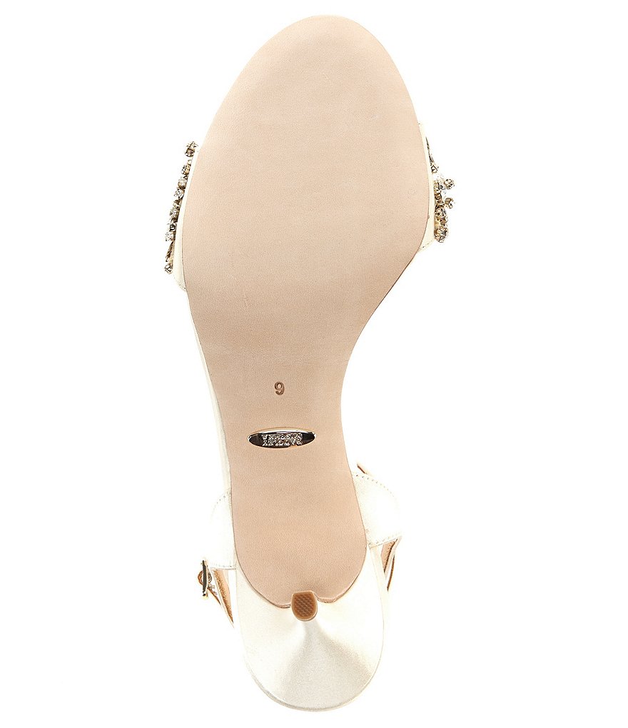 Badgley Mischka Richelle Satin Crystal Embellished Dress Sandals