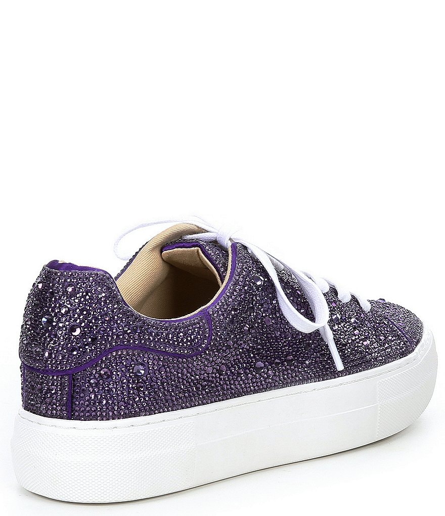 Blue by Betsey Johnson Sidny Rhinestone Embellished Platform Lace-Up Sneakers