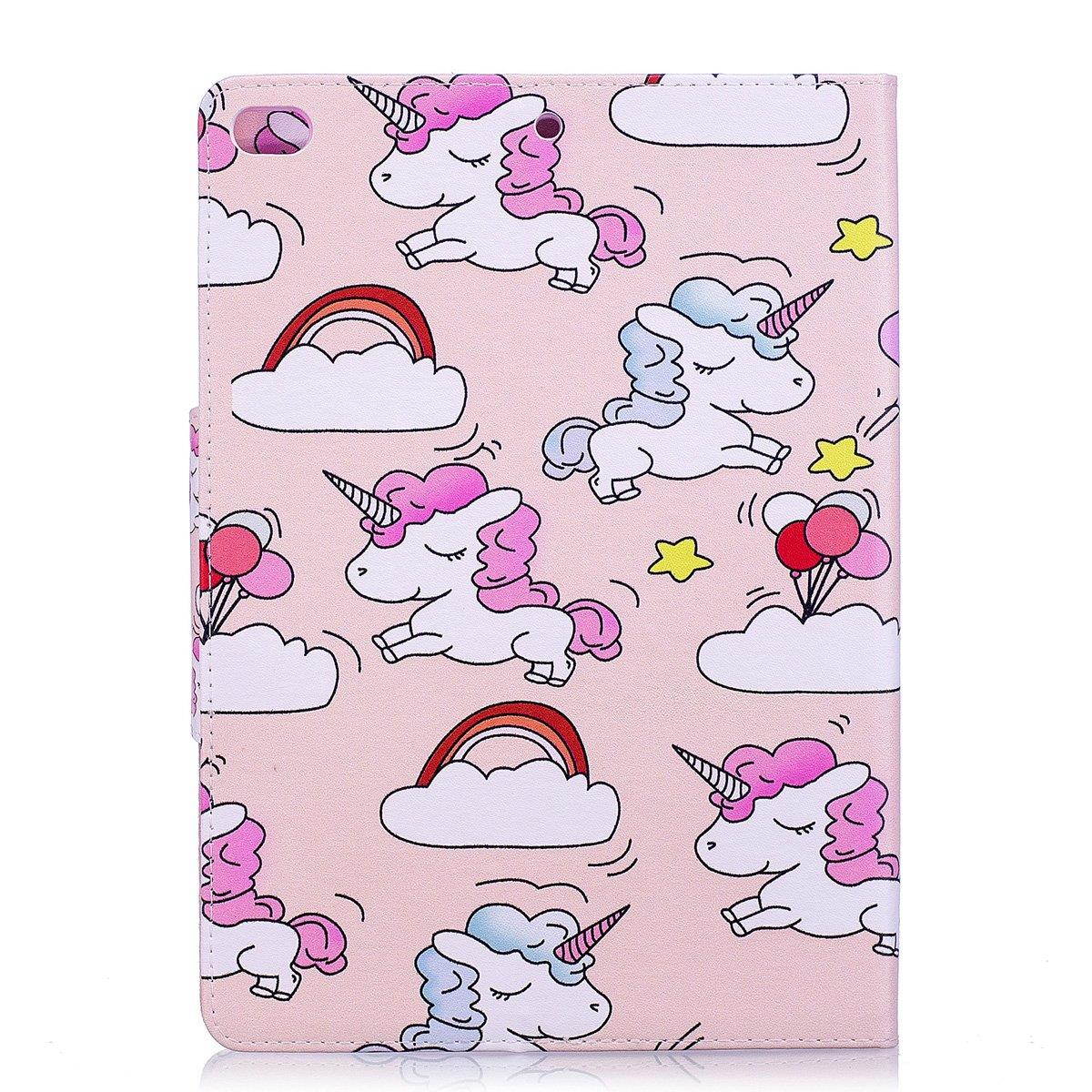 iPad Air case, iPad Air 2 case, Newshine PU Leather Multi-Angle Protective Magnetic Flip Stand Smart Credit Card Slot Case with Auto Sleep/Wake for Apple iPad Air/iPad Air 2 - Unicorn