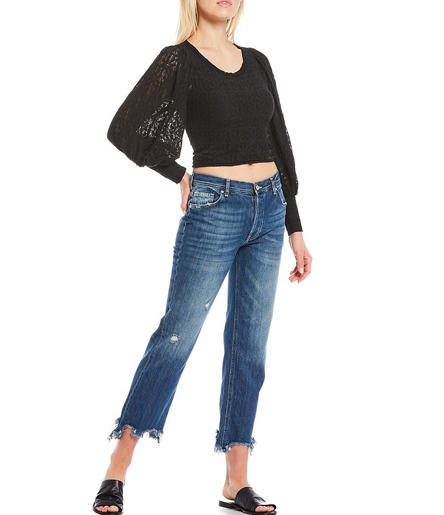 Free People Tea Time Long Puff Sleeve Top