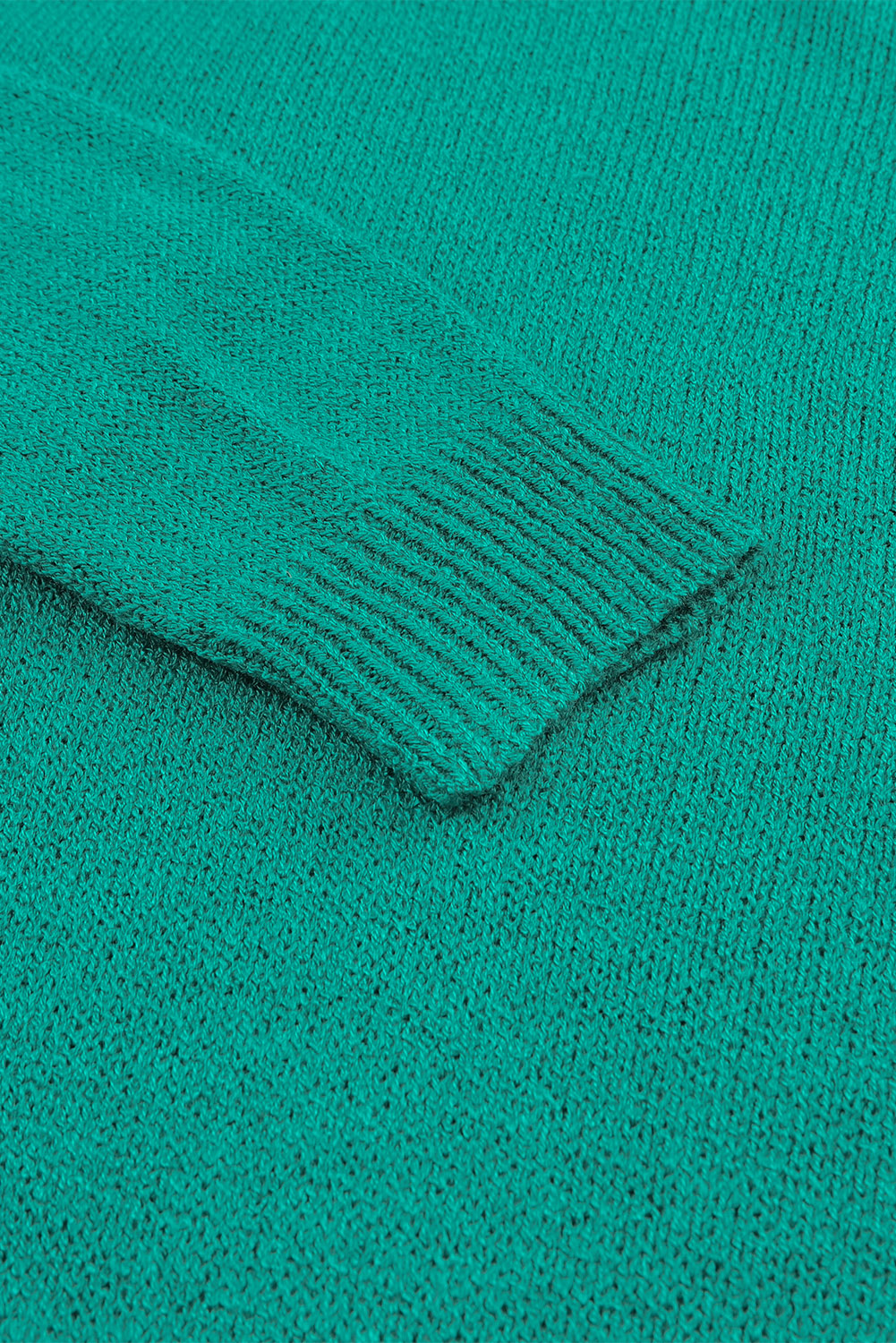 Yellow Drop Shoulder Henley Pullover Sweater With Slits