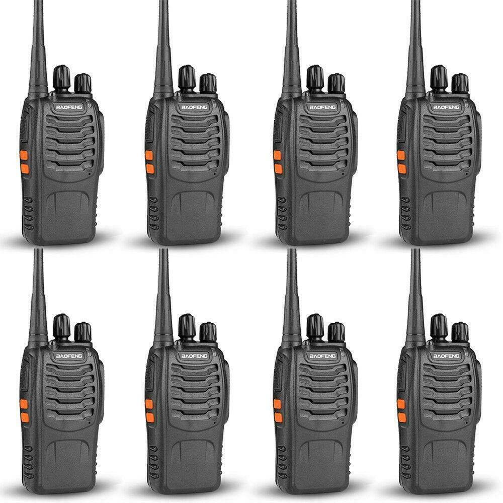 8X   BF-888S 2800mAh Two Way Ham Radio UHF 400-470MHz 16CH Walkie Talkie