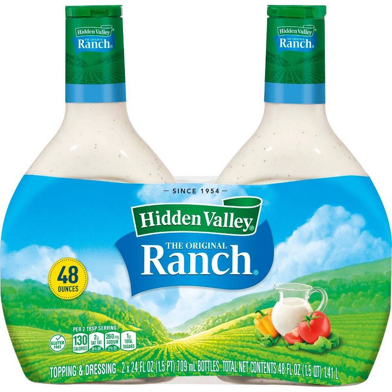 Hidden Valley Original Ranch Salad Dressing & Topping - Gluten Free - 24fl oz/2pk