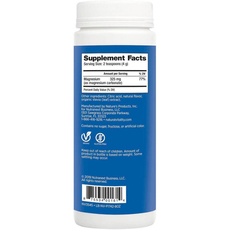 Natural Vitality Natural Calm Anti-Stress Vegan Magnesium Supplement Powder - Cherry - 8oz