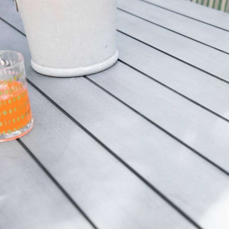 4-Person Francyne Indoor/Outdoor Rectangular Dining Table Gray and White - Aiden Lane