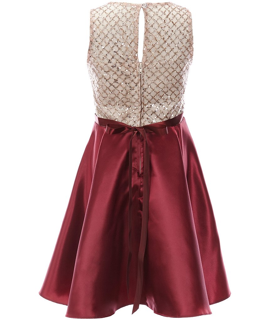 Bonnie Jean Big Girls 7-16 Sequin/Ombre Handkerchief-Hem Dress