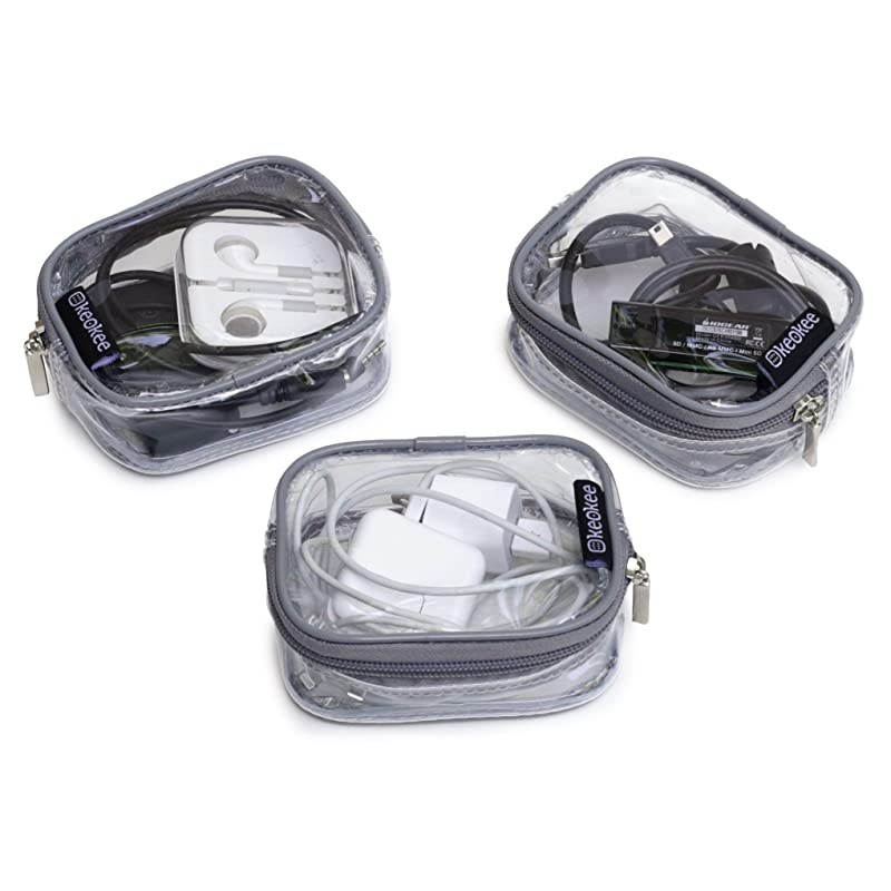 Small Clear Cosmetic Cases or Multipurpose Bags Organizer and Travel Packing Pouches Set of 3